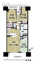 ローレルスクエア健都ザ・レジデンスフォースステージ 3LDKの間取図画像