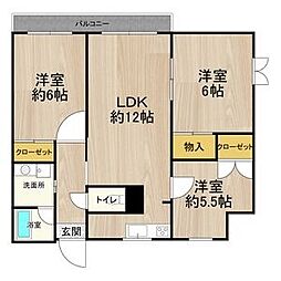 マンション・フオルツーナ 3LDKの間取図画像