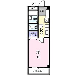 グランシャリオヒロ 1Kの間取図画像