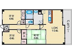 アドリーム千里丘 3LDKの間取図画像