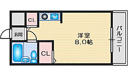 プレミアムコート ワンルームの間取図画像