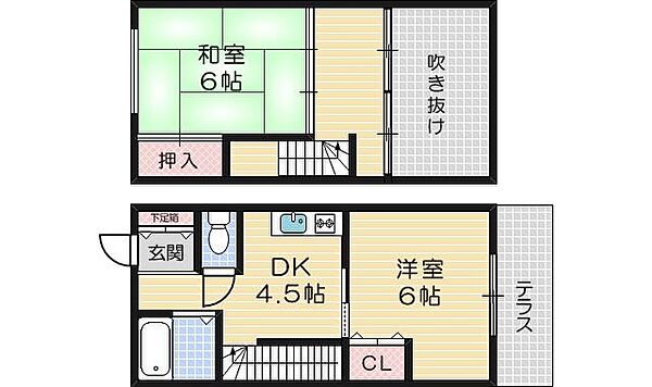 スカイハイツ ｜大阪府茨木市玉水町(賃貸アパート2DK・1階・51.00㎡)の写真 その2