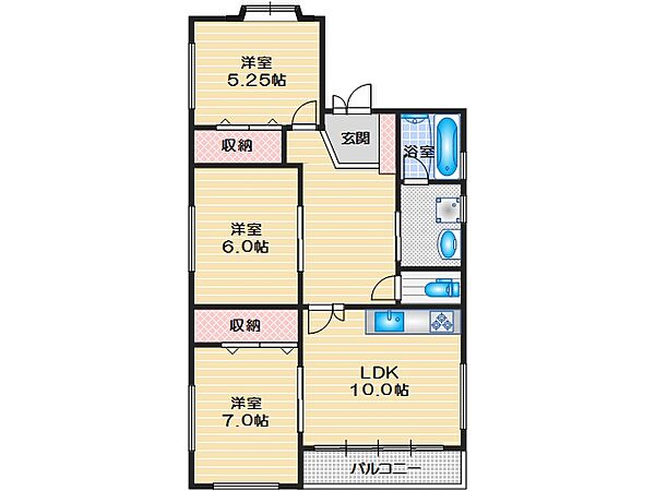 下園マンション ｜大阪府高槻市大冠町2丁目(賃貸マンション3LDK・3階・97.79㎡)の写真 その2