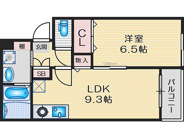 大阪府茨木市下穂積4丁目(賃貸アパート1LDK・1階・37.57㎡)の写真 その2