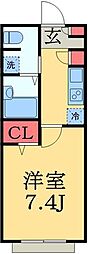 ＣＵＲＡＶＩＥ（クラヴィエ） 1階1Kの間取り