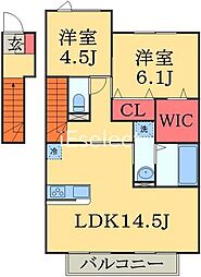 アールグレイB 2LDKの間取図画像