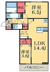 RHB千城台 2LDKの間取図画像