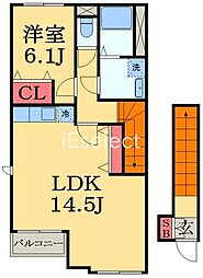 パルティール 1LDKの間取図画像