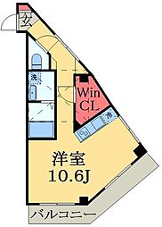 レスタシア穴川 ワンルームの間取図画像