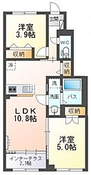 Comfort  Luminous 2LDKの間取図画像
