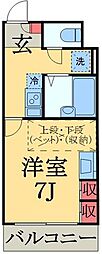 レオパレスストレーザ椿森 1Kの間取図画像
