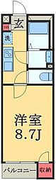 クレイノアルコーブ 1Kの間取図画像