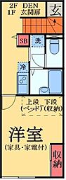 レオパレス幸希 1Kの間取図画像