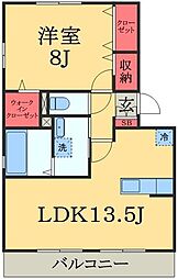 リビングタウン稲毛の杜C 1LDKの間取図画像