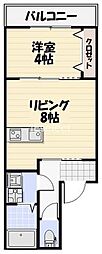Lyk貝塚 1LDKの間取図画像