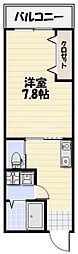 Lyk貝塚 1Kの間取図画像