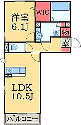ソルヴィータ 1LDKの間取図画像