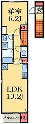 サン・シード 1LDKの間取図画像