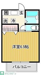 東急東横線 都立大学駅 徒歩4分の賃貸アパート 1階1Kの間取り