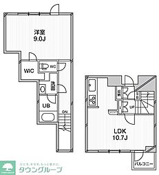 東急目黒線 武蔵小山駅 徒歩14分の賃貸マンション 2階1LDKの間取り