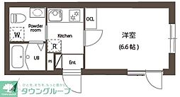 東急目黒線 不動前駅 徒歩7分の賃貸マンション 3階1Kの間取り
