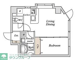 東急田園都市線 池尻大橋駅 徒歩2分の賃貸マンション 7階1LDKの間取り