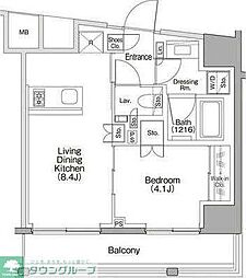 小田急小田原線 参宮橋駅 徒歩4分の賃貸マンション 4階1LDKの間取り