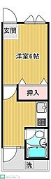 ウイング古屋 1Kの間取図画像
