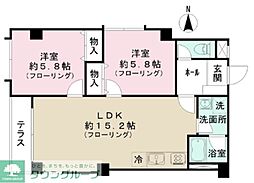 三井フラット 2LDKの間取図画像