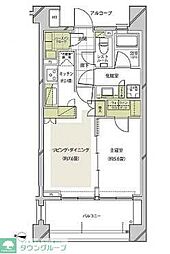 アールブラン二子多摩川レジデンス 1LDKの間取図画像