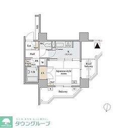 コラム神泉 1Kの間取図画像