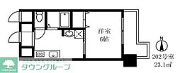 ハピネス池尻 1Kの間取図画像