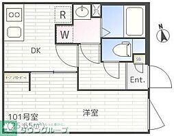 THE PARK EXIA 等々力 1DKの間取図画像