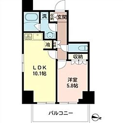 MFPRコート木場公園 1LDKの間取図画像