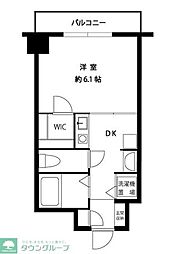 アサカシオン三軒茶屋 1DKの間取図画像