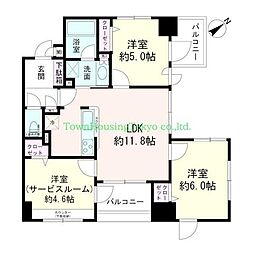 ラ・フォルム池尻大橋 3LDKの間取図画像