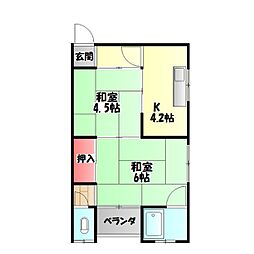 マンション基陽 2Kの間取図画像