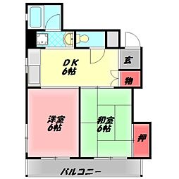 コーポ守口 2DKの間取図画像