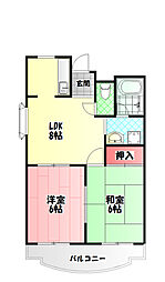 ラジャークラブ01 2DKの間取図画像