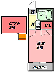 エル・エール 1Kの間取図画像