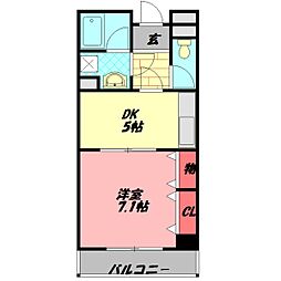 ベルビュー三番館 1DKの間取図画像