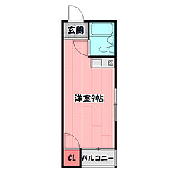 早苗清洲プラザ ワンルームの間取図画像