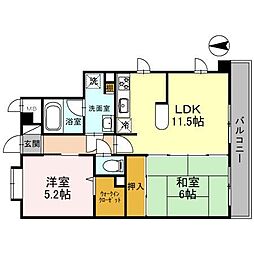 マンションスエヒロ 2LDKの間取図画像