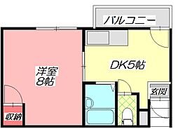 サングリーン有持 1Kの間取図画像