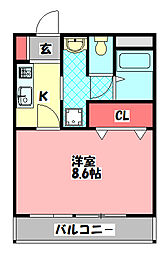 フィオーレ滝井 1Kの間取図画像