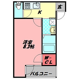 フジパレス松下町1番館 1Kの間取図画像