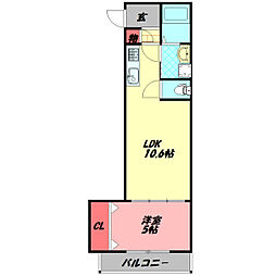 エンジェルズコートK本町 1LDKの間取図画像
