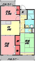 シャトーフルール 3DKの間取図画像