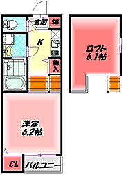 ステージ今市 1Kの間取図画像