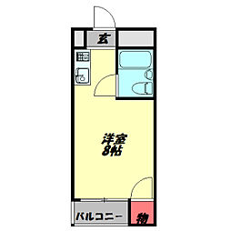 ロータリーマンション西三荘 ワンルームの間取図画像
